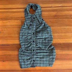 Ganni Halter Blouse Green Bay check